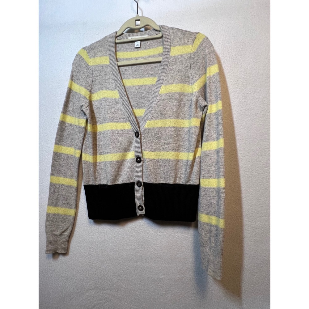 Autumn Cashmere Striped Cardigan Sweater‎ 100% Cashmere Knitwear XS